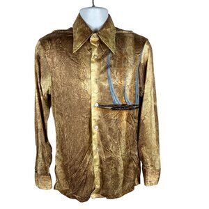 Vintage Enro Fashion Knit Mens Shirt Nautical Sailboat Print Long Sleeve Size M